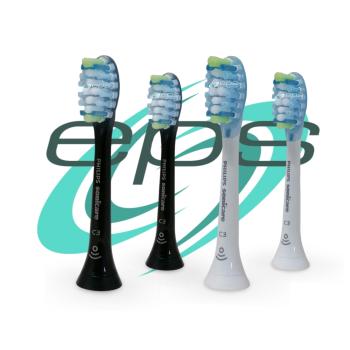 4 original Philips Bürstenköpfe C3 Adaptive Clean (2x schwarz und 2x weiß gemischt, Bulk)